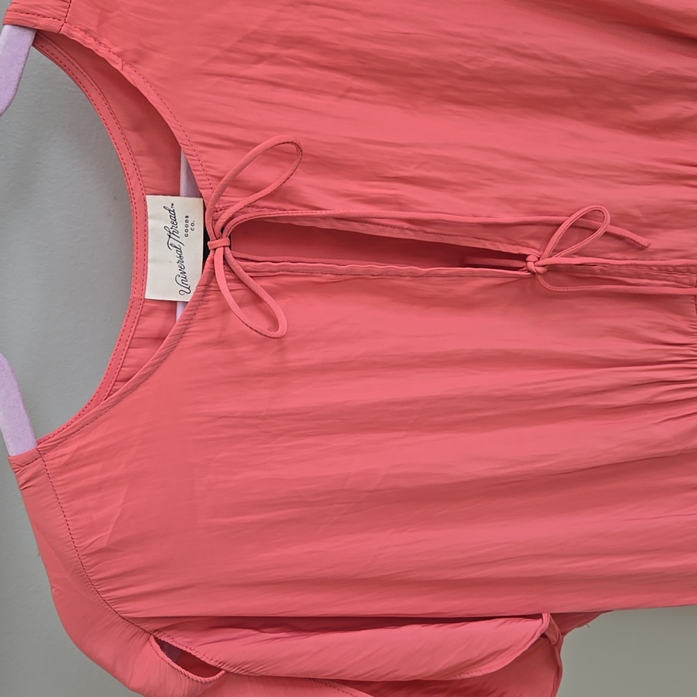 Universal Thread Coral Pink Summer Dress Pockets Sleeveless NWOT Large - Picture 2 of 5